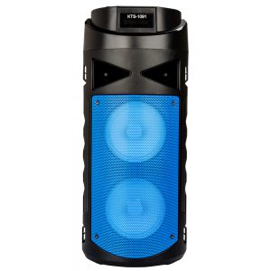 2 speaker bluetooth luidspreker met led - blauw - oplaadbaar