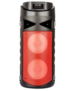 2 speaker bluetooth luidspreker met led - rood - oplaadbaar
