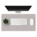 Eco lederen bureau mat XL - 90x45cm - grijs - waterafstotend