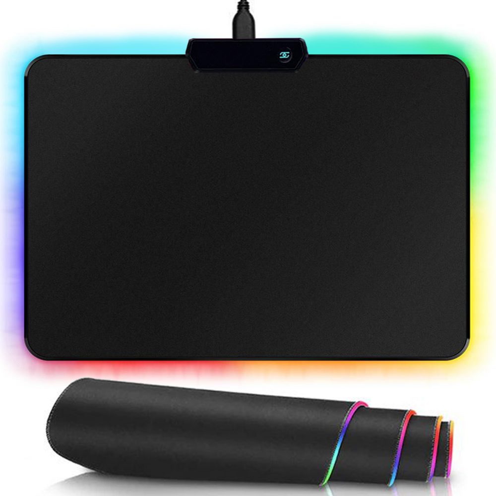 Gaming muismat met led - usb - 35 x 25.5 cm - zwart