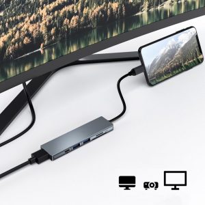 6 in 1 USB-C multifunctionele 3.1 hub voor macbook met kaartlezer