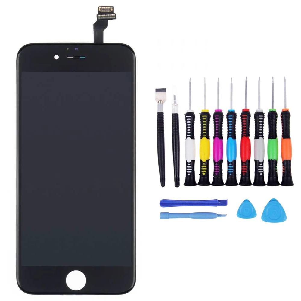 Voor iPhone 6 Scherm zwart -  met 16-delig professionele reparatiekit