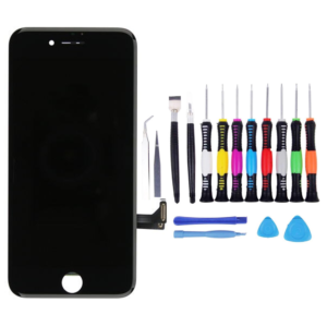Voor iPhone 7 LCD Scherm zwart - met 16-delig professionele reparatiekit