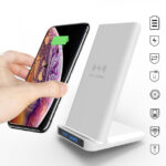 Draadloze QI inductie snellader standaard- 15W-  wit