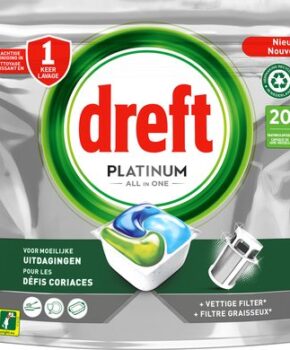 Dreft Platinum All In One - Vaatwascapsules - Original - Voordeelverpakking 5 x 20 Capsules