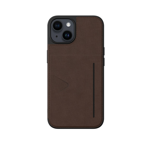 Premium Leather Wallet Case iPhone 14 Plus Bruin