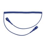 Premium ESD Spiraalslang Donkerblauw 1.8m - 10mm Snap Connectoren