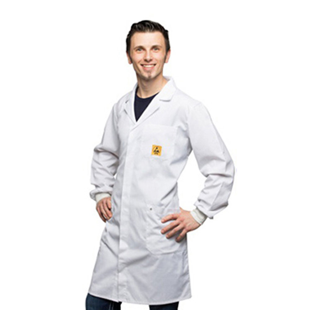 4112289010X_8779869640.jpg Premium ESD Werkjas Wit - 3/4 Mouw - Maat S - Afbeelding 1