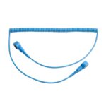 Premium ESD Spiraalkabel Blauw - 1,8m met 10mm Snaps