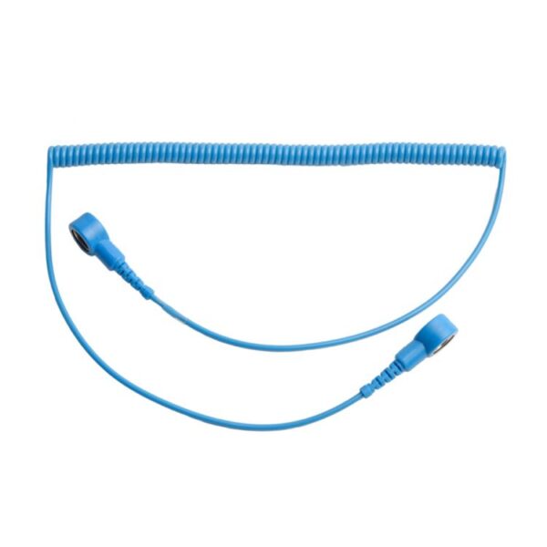 Premium ESD Spiraalkabel Blauw - 1,8m met 10mm Snaps