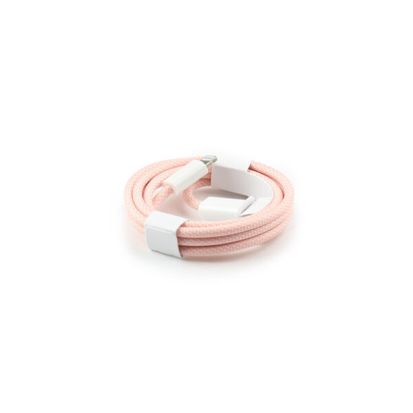 Premium USB-C naar Lightning Kabel Gevlochten Roze