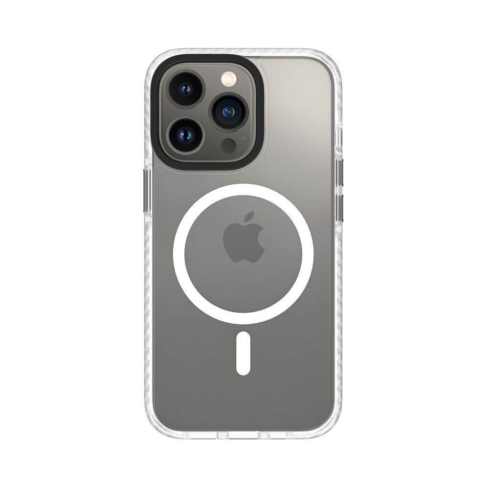 C549DNX05W_4198665605-1.jpg iPhone 13 Pro Premium Hardcase Prismatic met Magnetische Sluiting Wit - Afbeelding 1