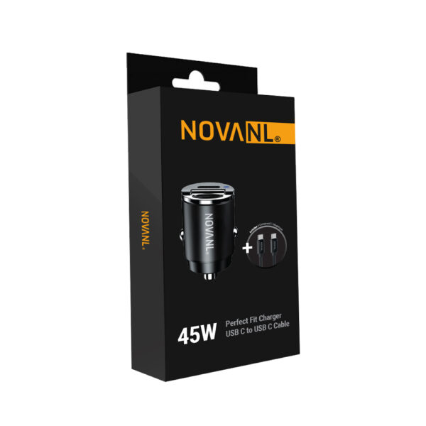 Premium PowerFit Pro 45W USB-C Autolader met SpeedCharge kabel
