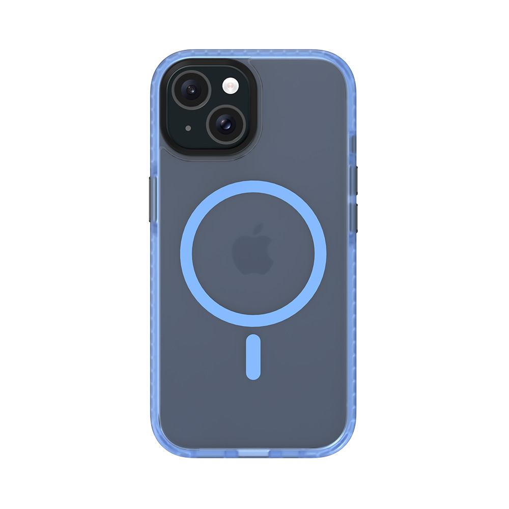JJ58QWR63U_6500377890.jpg iPhone 15 Premium Prismatic Hardcase met Magnetics - Blauw - Afbeelding 1
