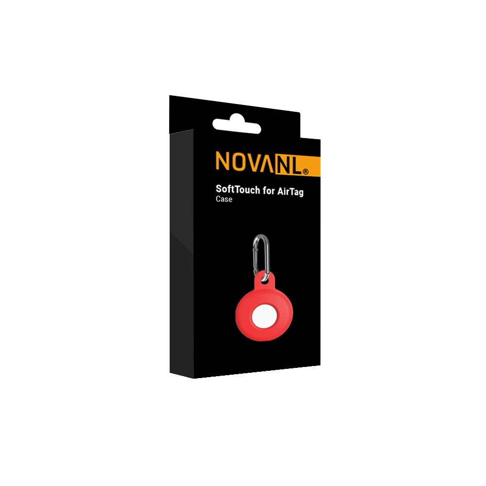 PZ89BR149R_9817845218-2.png Premium SoftTouch AirTag Beschermhoes Rood - Afbeelding 1