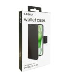 Celly Wally Bookcase iPhone 15 Plus Premium Beschermhoes Zwart