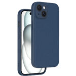 iPhone 15 Plus Premium Lederen Hardcase Donkerblauw - Afbeelding 2