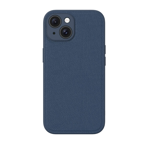 iPhone 15 Plus Premium Lederen Hardcase Donkerblauw