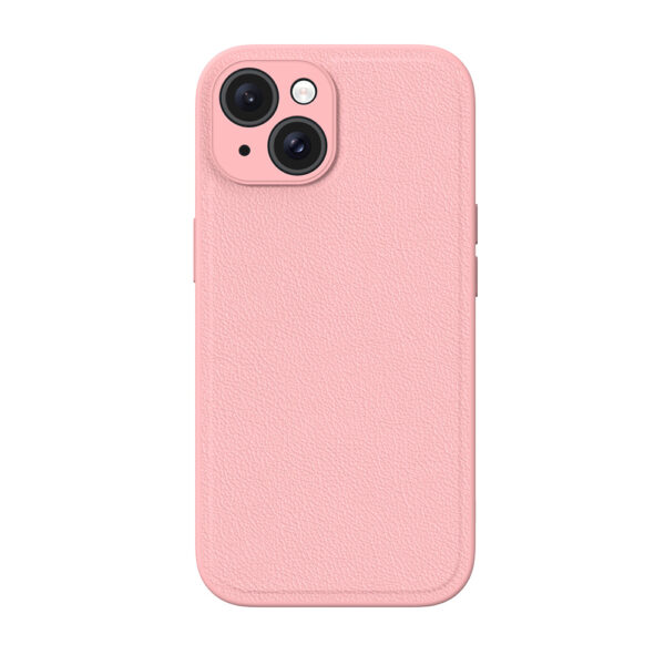 iPhone 15 Plus Premium Leren Hardcase Roze