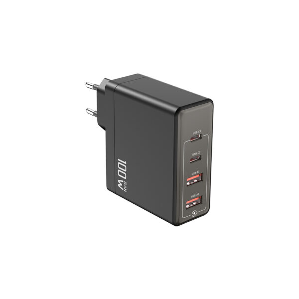 NOVANL ProCharge 100W Quattro Port Premium Snellader Zwart